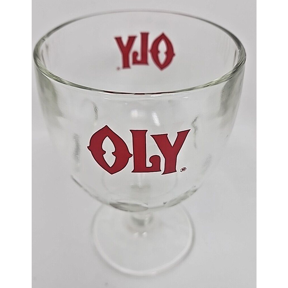 Vtg OLY Olympia Glass Beer Goblet Thumbprint Streamed Dimples Carnival U272-3